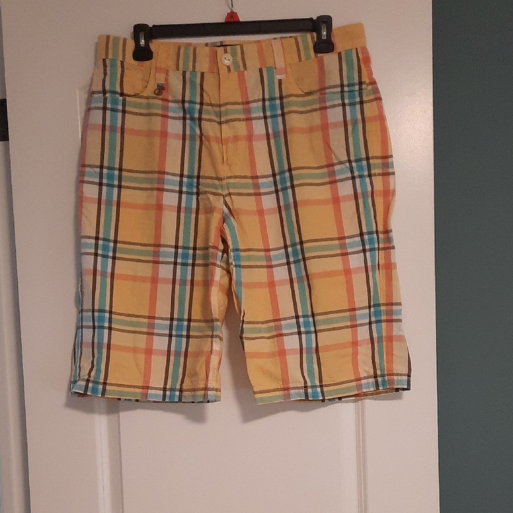 Enyce Men's Plaid Shorts - Yellow, Blue, Orange
